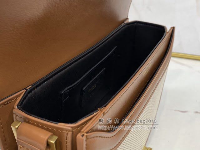YSL爆款女士包包 聖羅蘭經典款MONOGRAM金屬旋扣郵差包 YSL肩背斜挎包 634305  jjh1112
